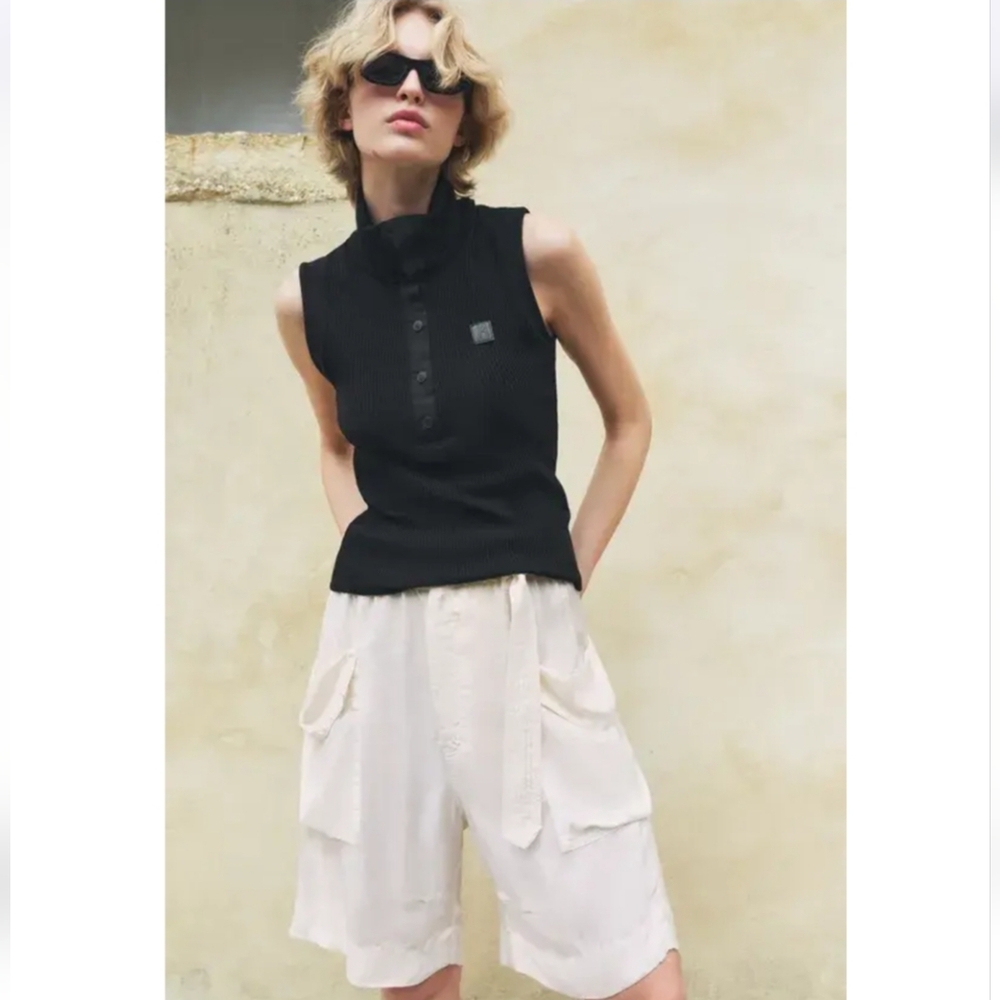 ZARA LABEL RIB TOP SIZE M